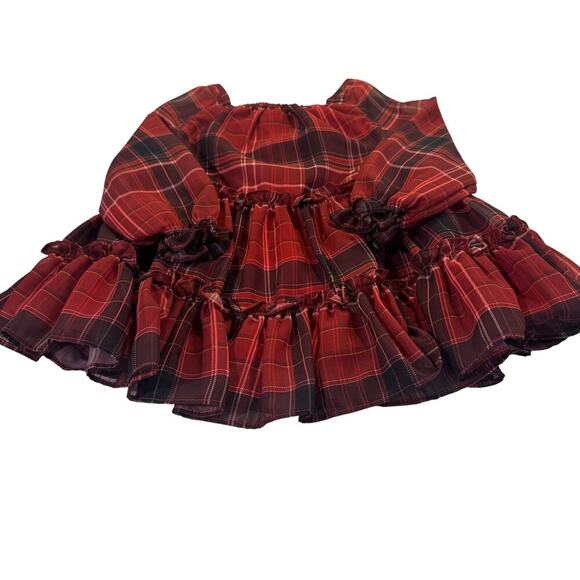 Pippa & Julie Toddler Girl 2T Red Plaid Blouse - Picture 5 of 6